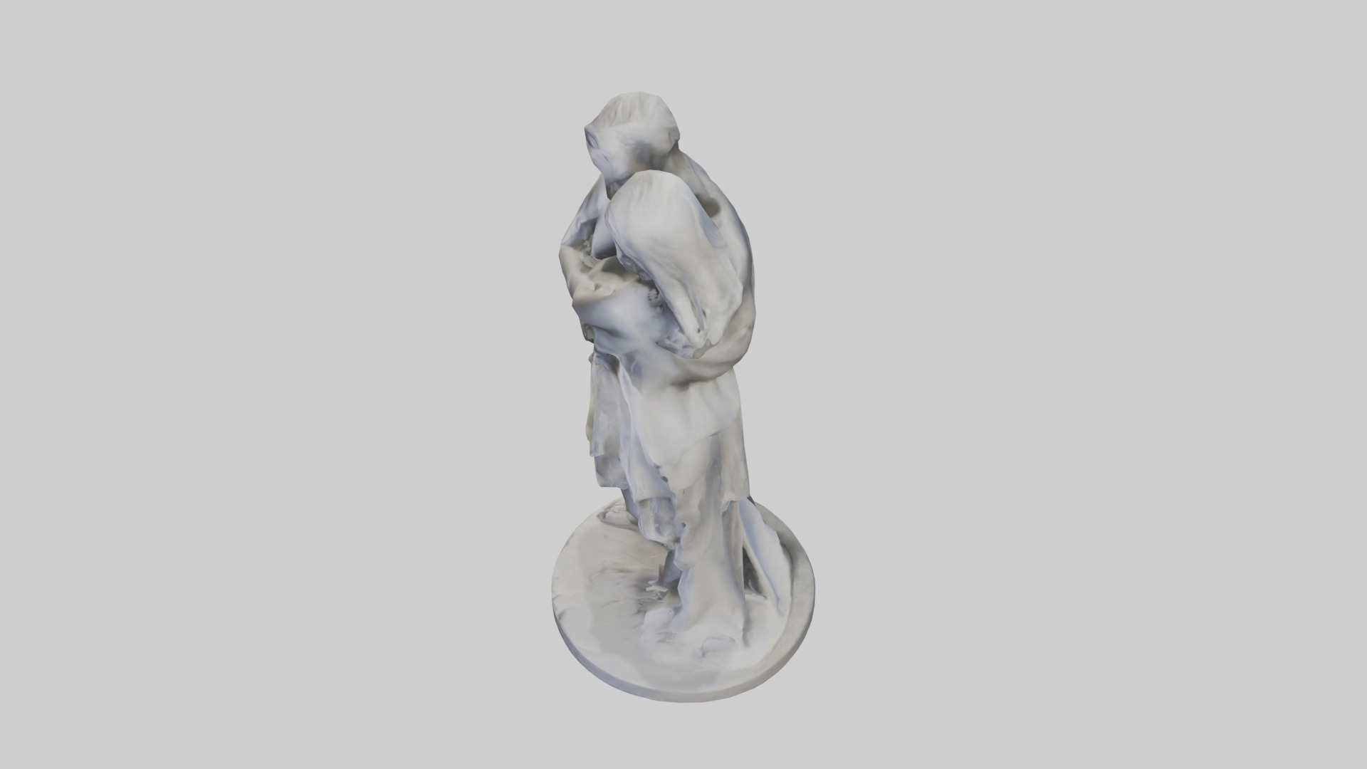 Sculpted Couple statue model Low-poly 3D model_17