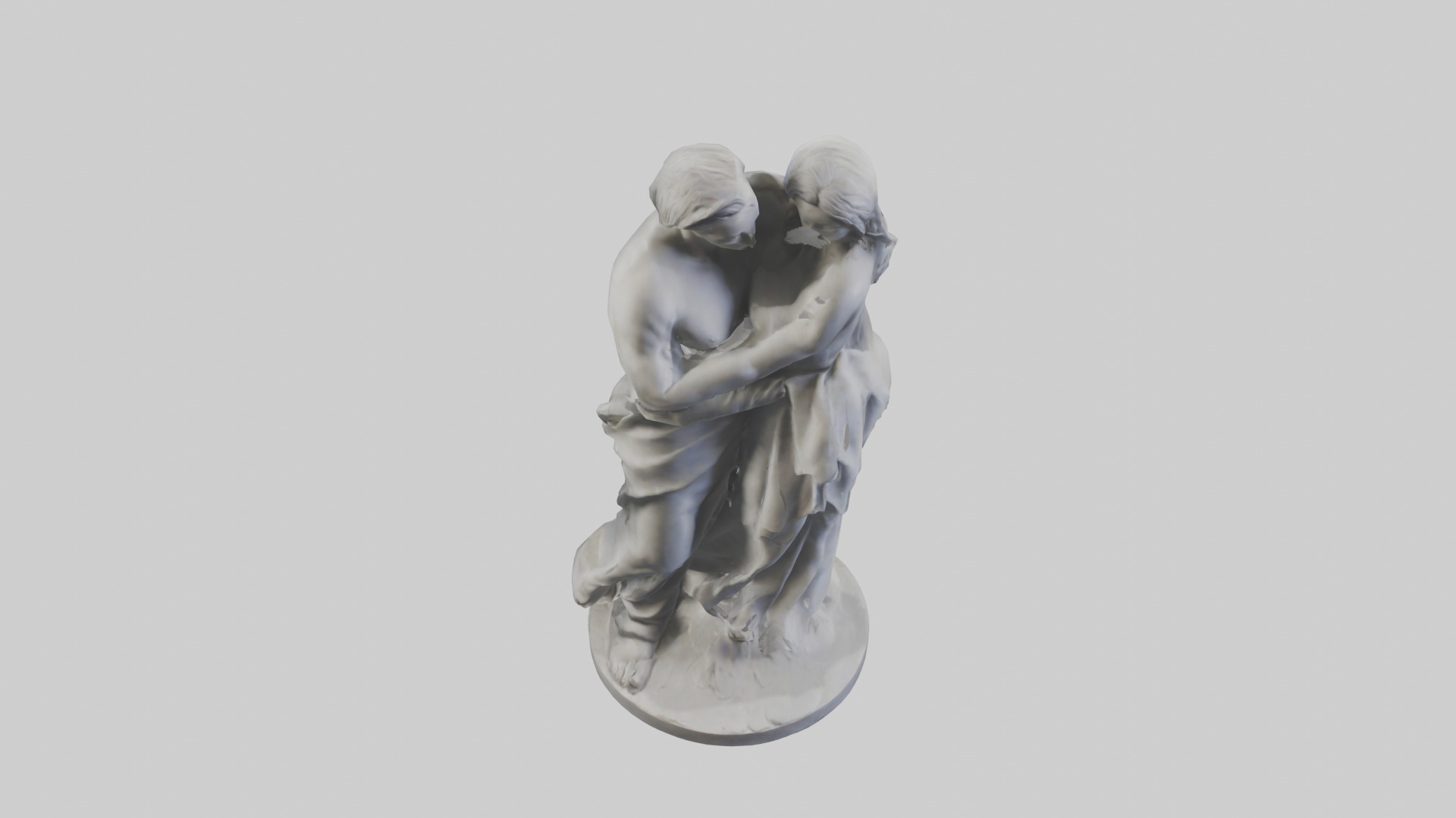 Sculpted Couple statue model Low-poly 3D model_16