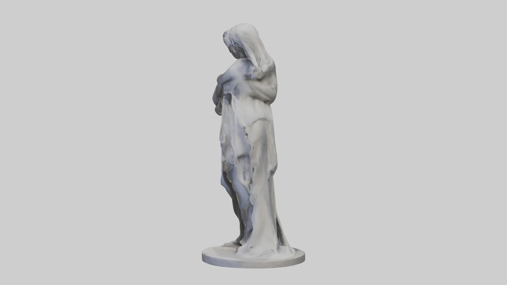 Sculpted Couple statue model Low-poly 3D model_12