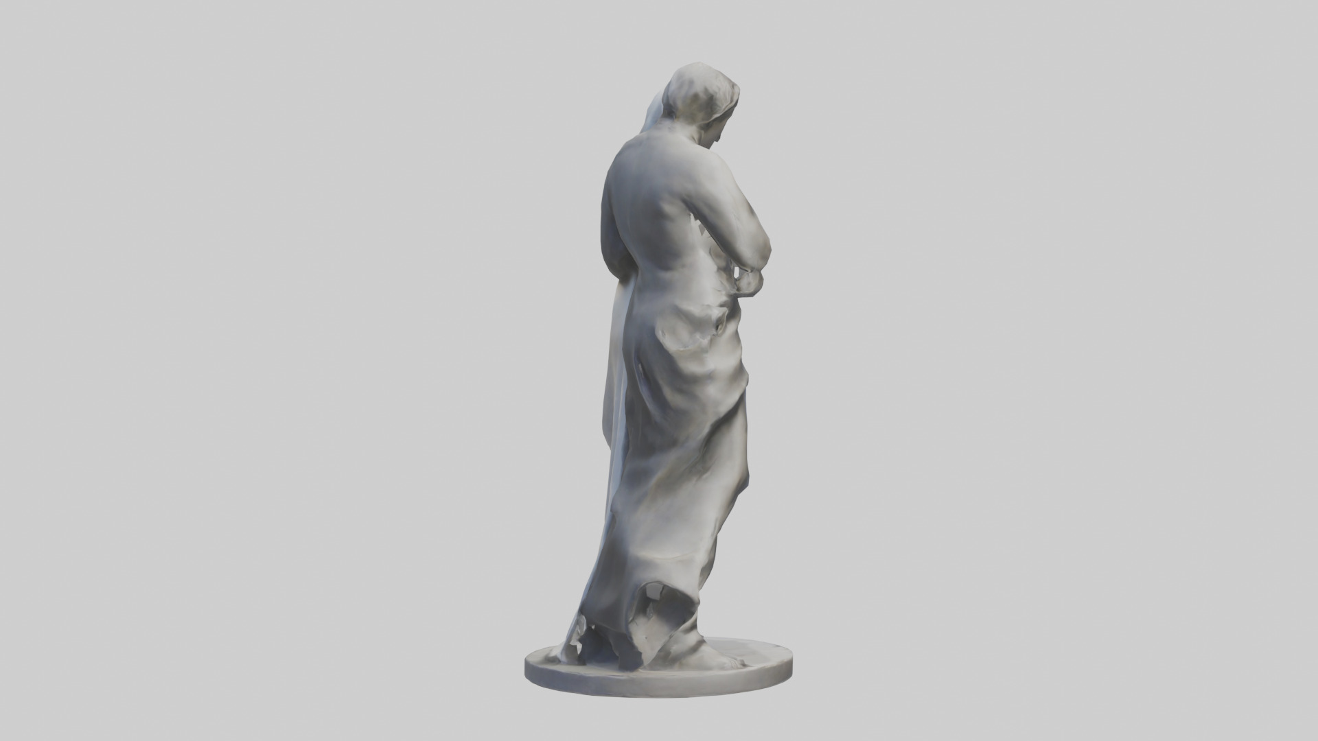 Sculpted Couple statue model Low-poly 3D model_13