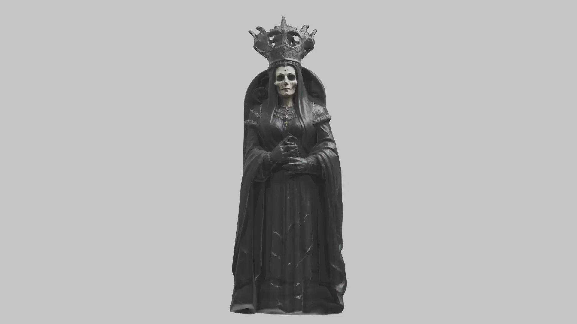 Evil Medieval Queen Figure Low-poly 3D model_0