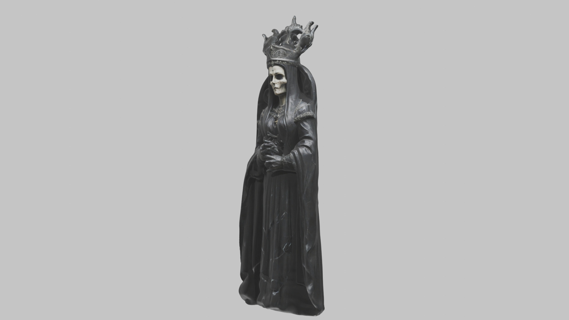 Evil Medieval Queen Figure Low-poly 3D model_14