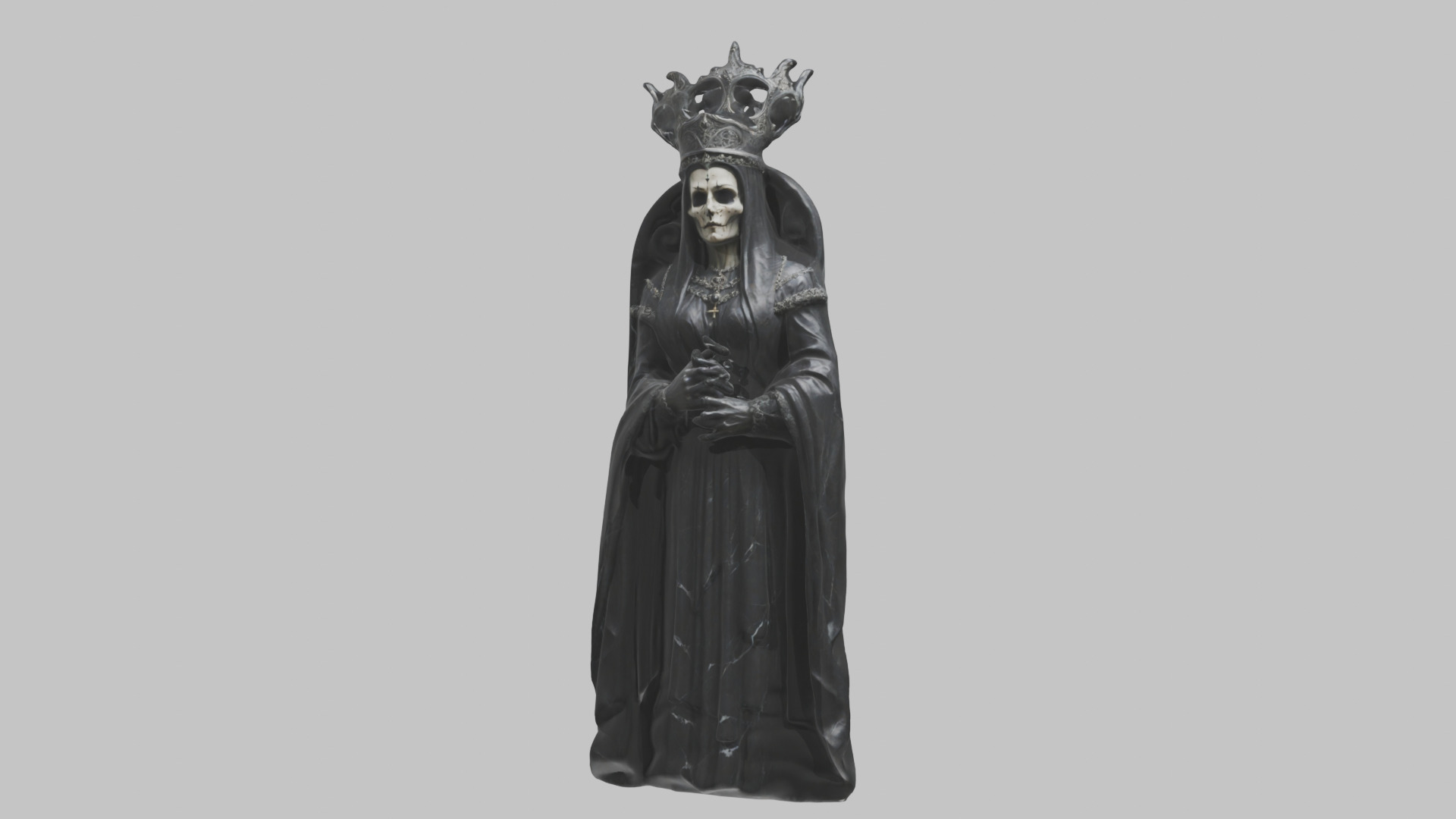 Evil Medieval Queen Figure Low-poly 3D model_15