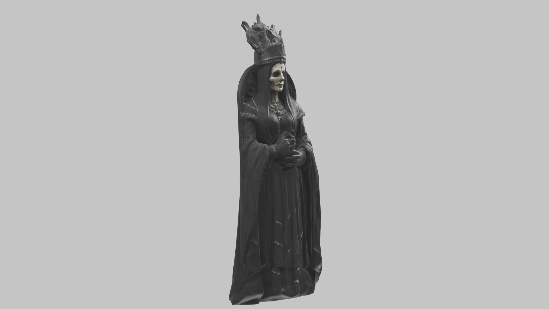Evil Medieval Queen Figure Low-poly 3D model_2