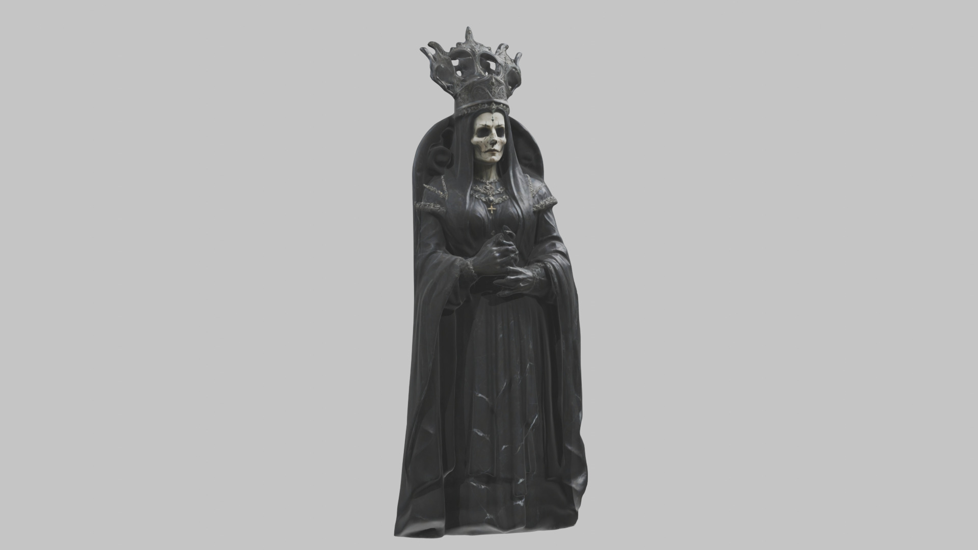 Evil Medieval Queen Figure Low-poly 3D model_1
