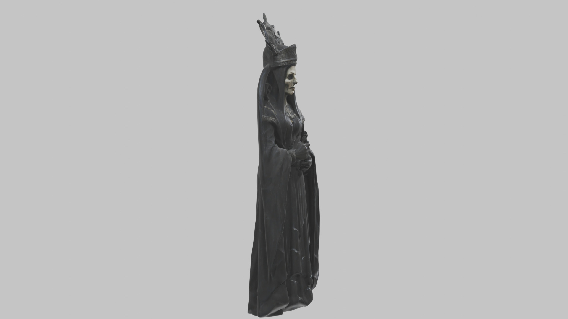 Evil Medieval Queen Figure Low-poly 3D model_3