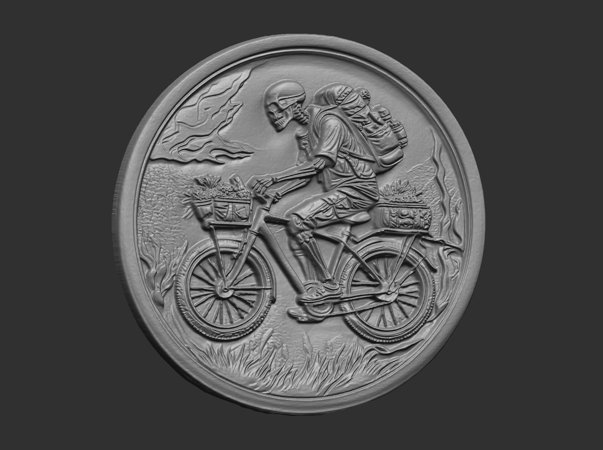 Skeleton Cyclist 3D Model for CNC Bas-Relief and 3D Printing 3D print model_5