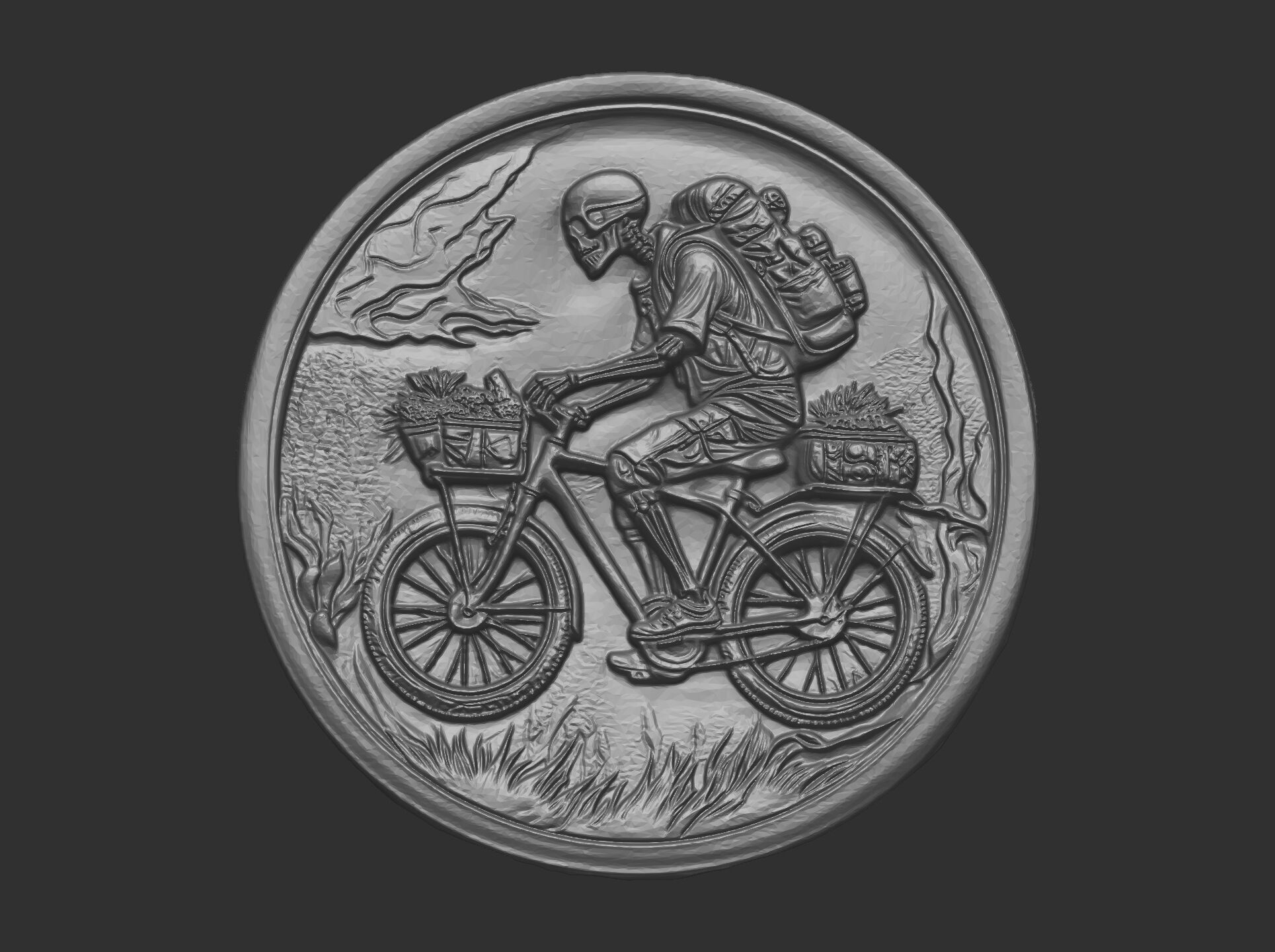 Skeleton Cyclist 3D Model for CNC Bas-Relief and 3D Printing 3D print model_25