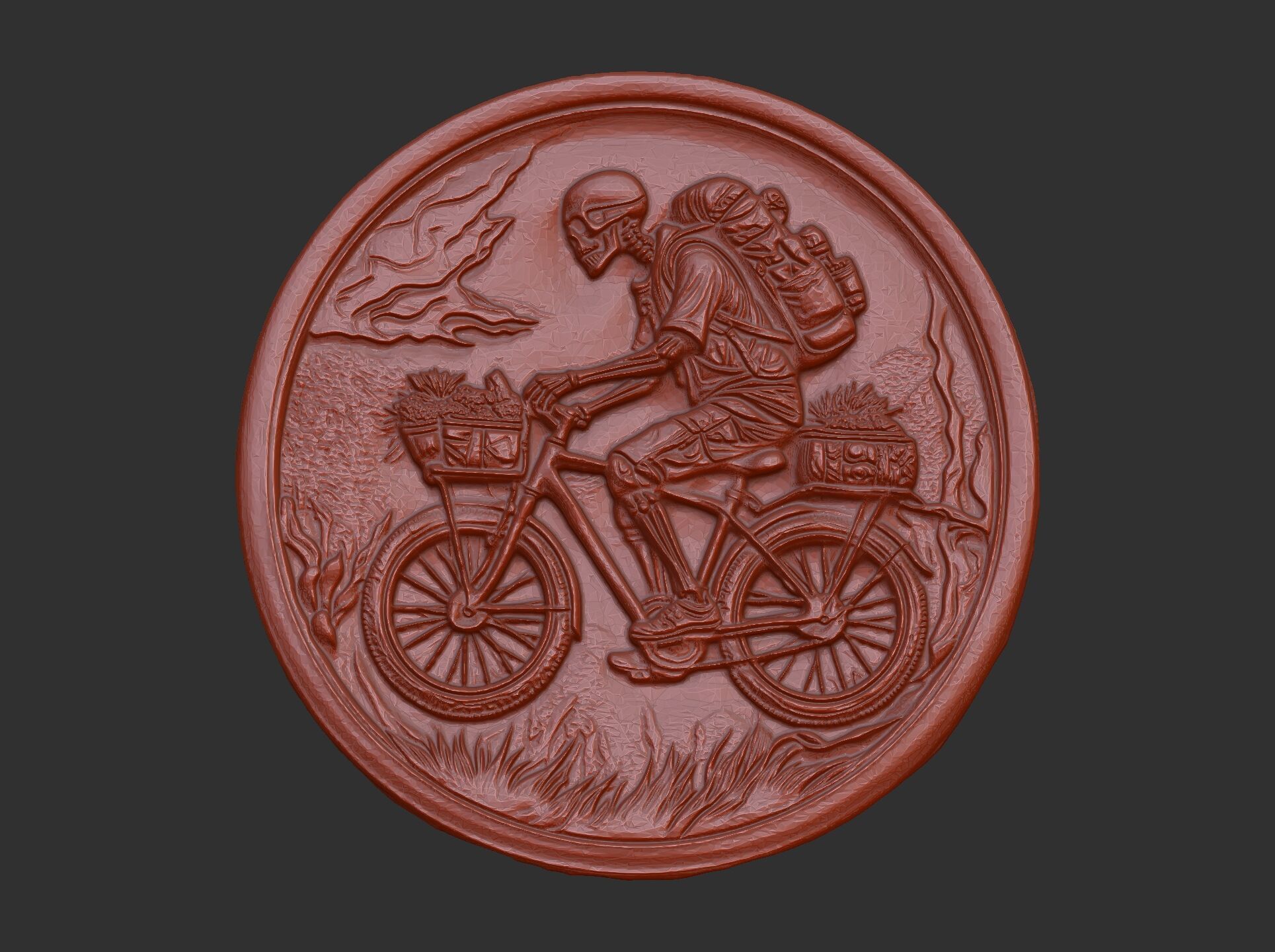 Skeleton Cyclist 3D Model for CNC Bas-Relief and 3D Printing 3D print model_22