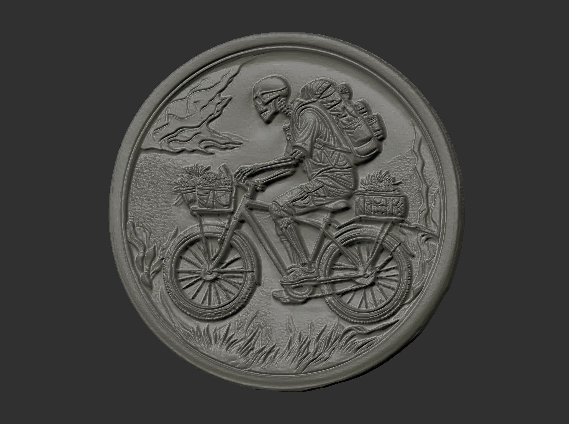 Skeleton Cyclist 3D Model for CNC Bas-Relief and 3D Printing 3D print model_9