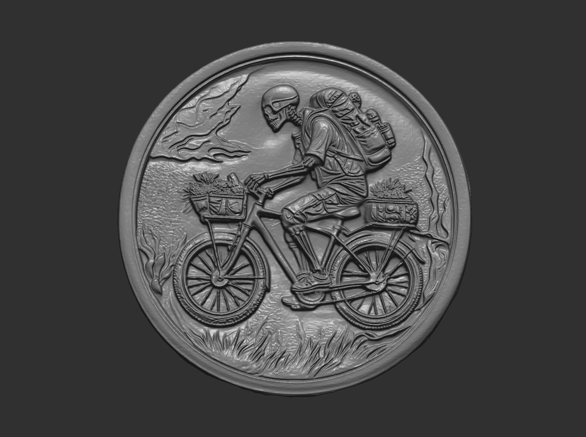 Skeleton Cyclist 3D Model for CNC Bas-Relief and 3D Printing 3D print model_19