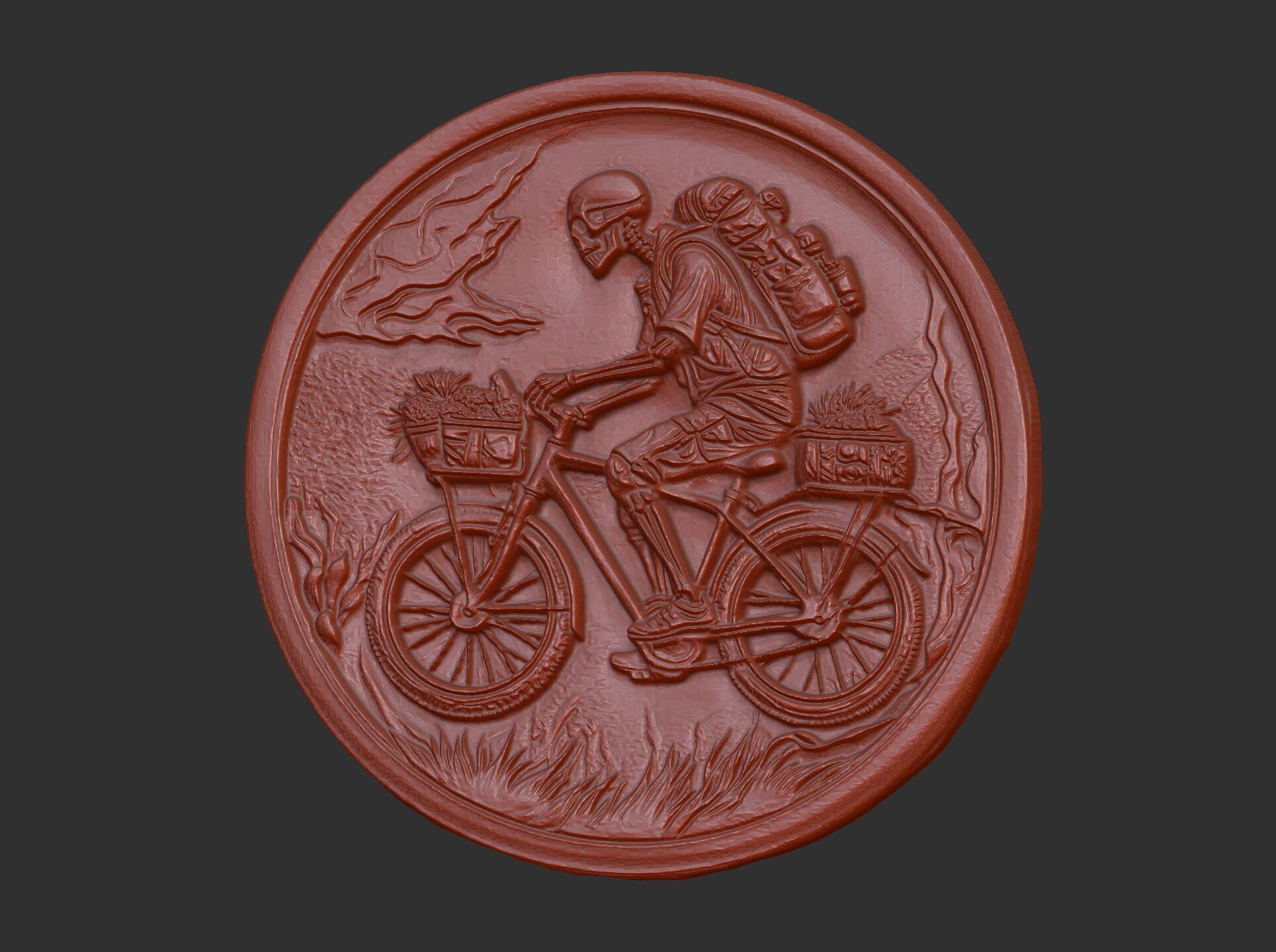 Skeleton Cyclist 3D Model for CNC Bas-Relief and 3D Printing 3D print model_7