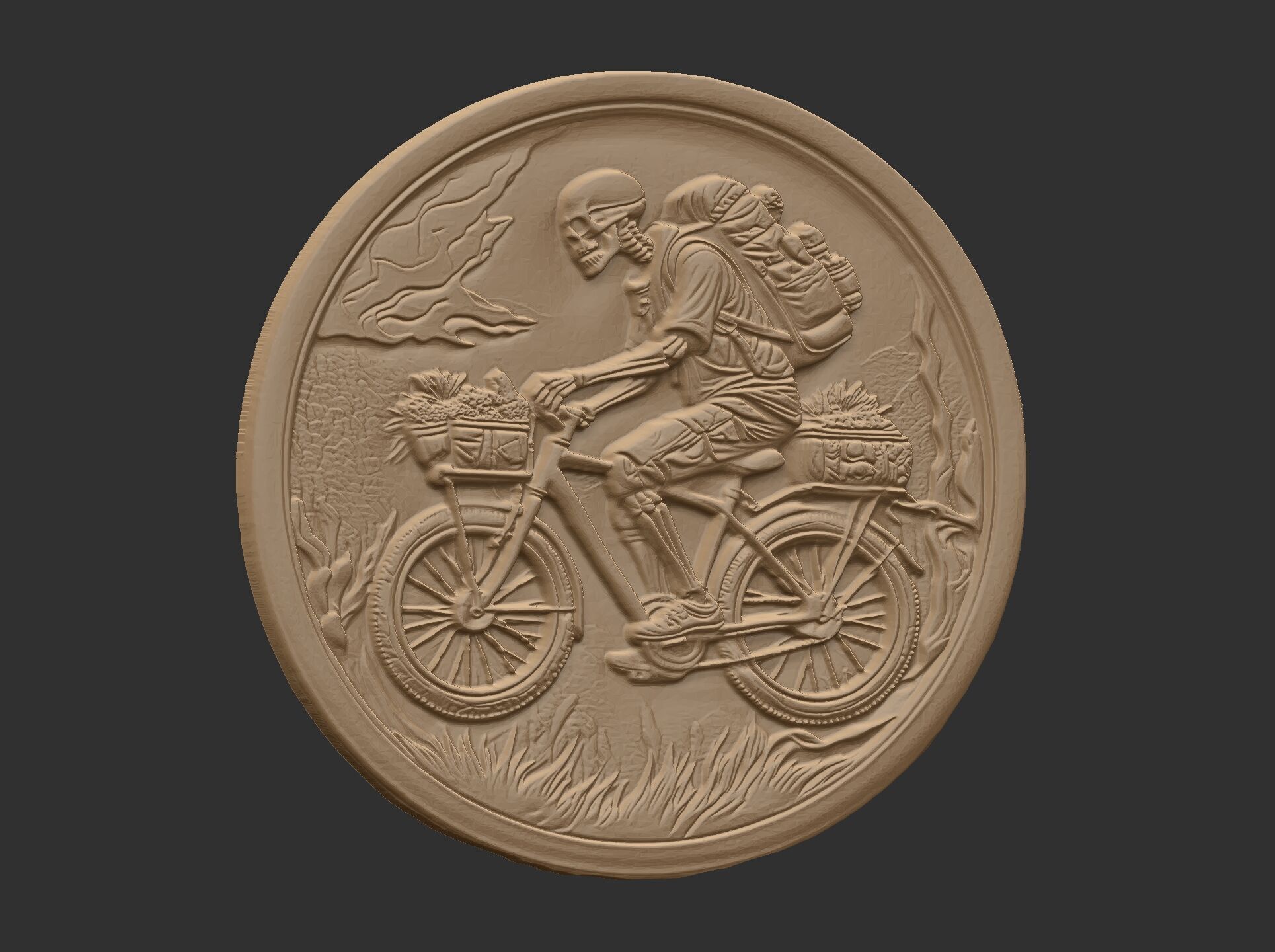 Skeleton Cyclist 3D Model for CNC Bas-Relief and 3D Printing 3D print model_28