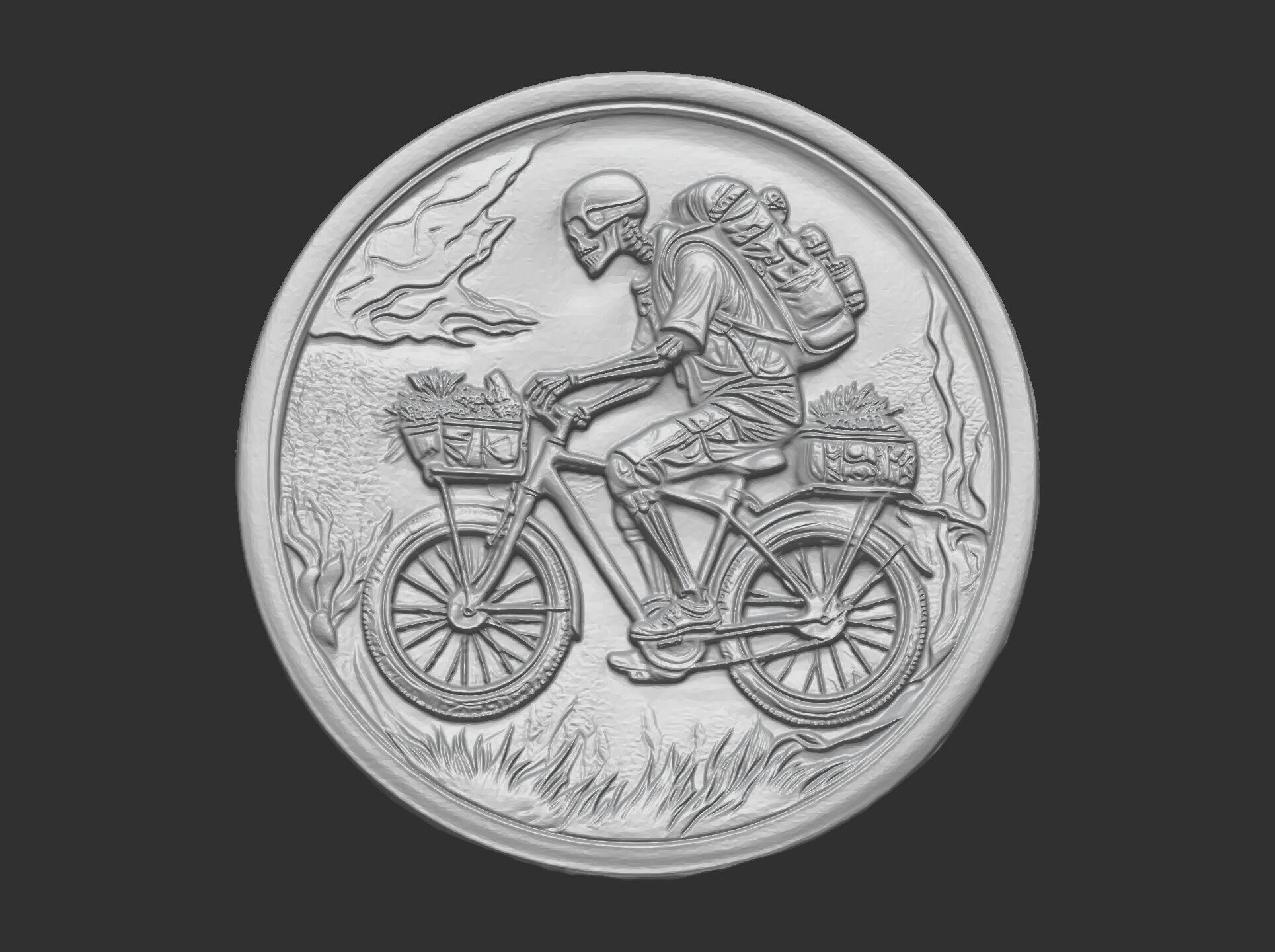 Skeleton Cyclist 3D Model for CNC Bas-Relief and 3D Printing 3D print model_27