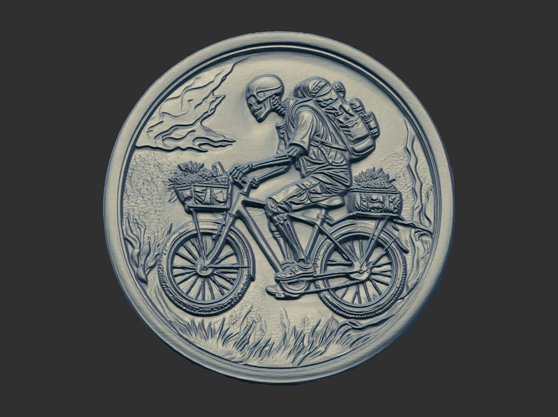 Skeleton Cyclist 3D Model for CNC Bas-Relief and 3D Printing 3D print model_21