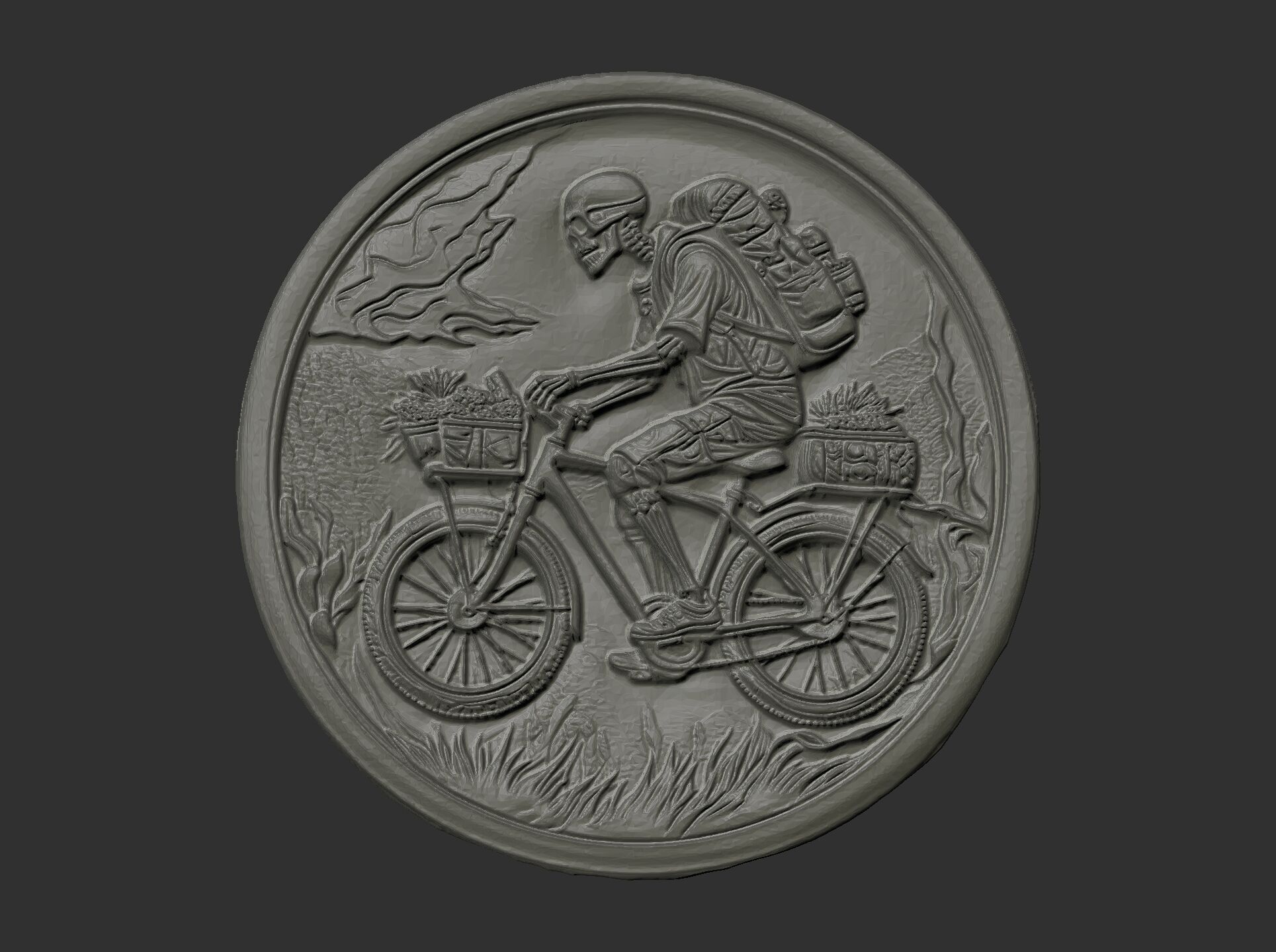 Skeleton Cyclist 3D Model for CNC Bas-Relief and 3D Printing 3D print model_12