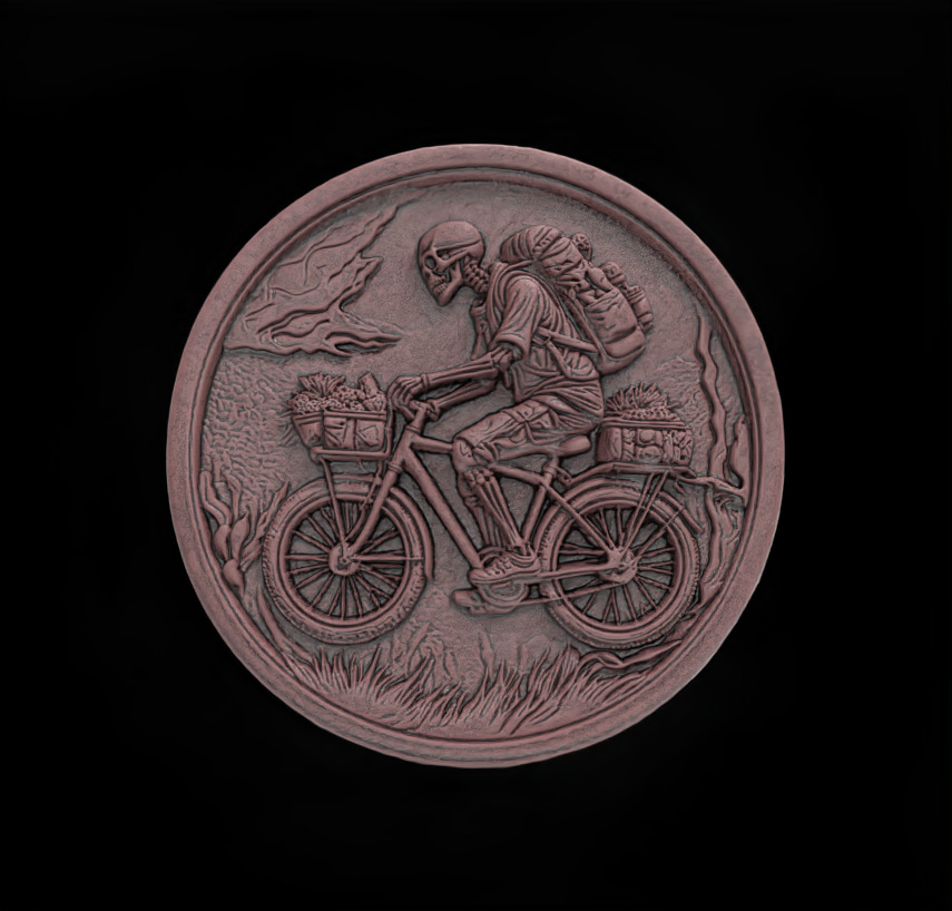 Skeleton Cyclist 3D Model for CNC Bas-Relief and 3D Printing 3D print model_1