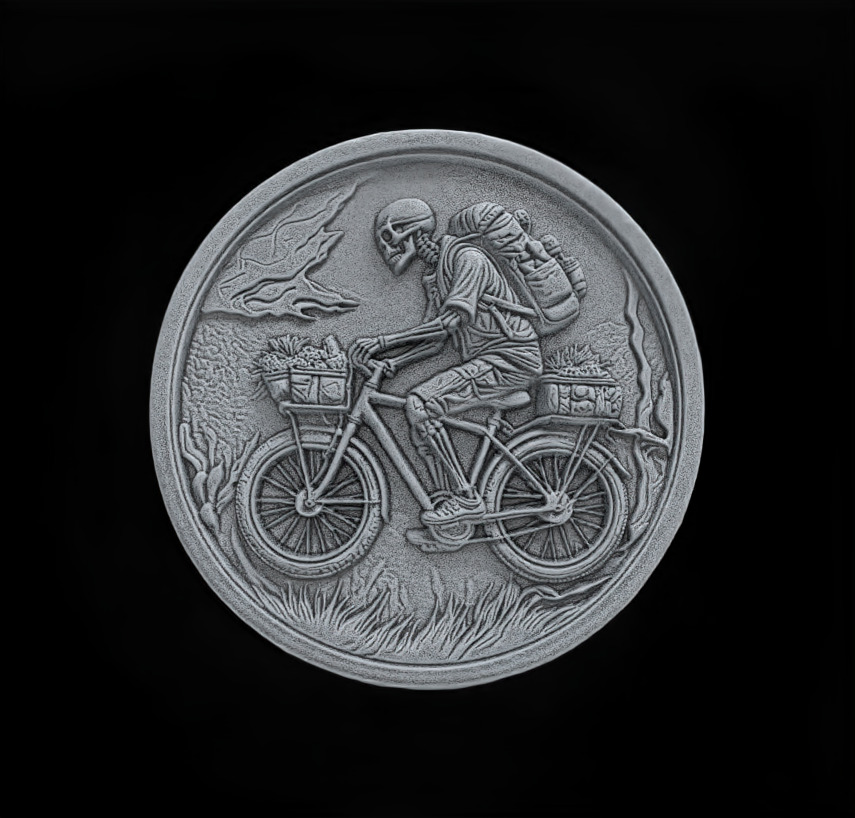 Skeleton Cyclist 3D Model for CNC Bas-Relief and 3D Printing 3D print model_2