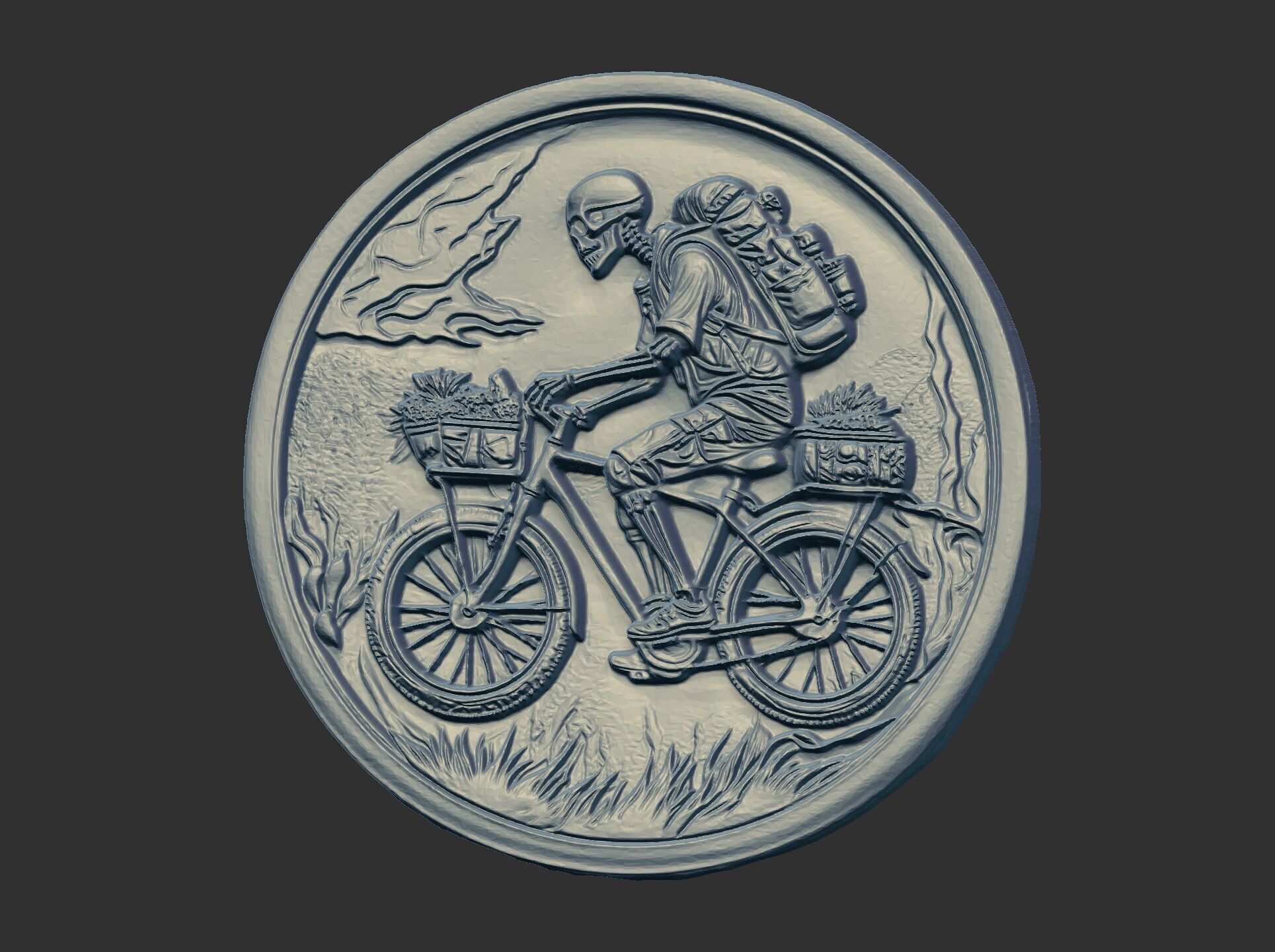 Skeleton Cyclist 3D Model for CNC Bas-Relief and 3D Printing 3D print model_8