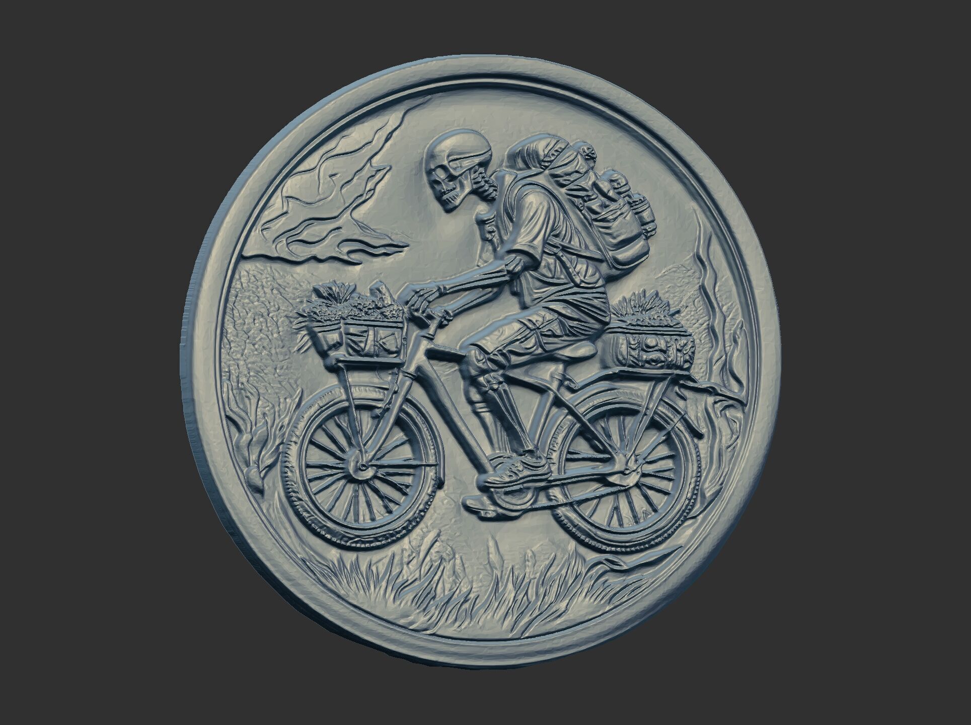 Skeleton Cyclist 3D Model for CNC Bas-Relief and 3D Printing 3D print model_30