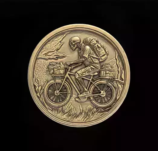 Skeleton Cyclist 3D Model for CNC Bas-Relief and 3D Printing 3D print model