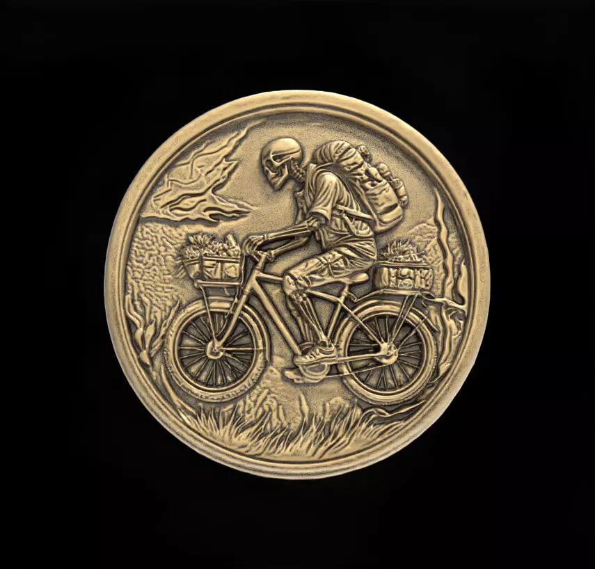 Skeleton Cyclist 3D Model for CNC Bas-Relief and 3D Printing 3D print model_0
