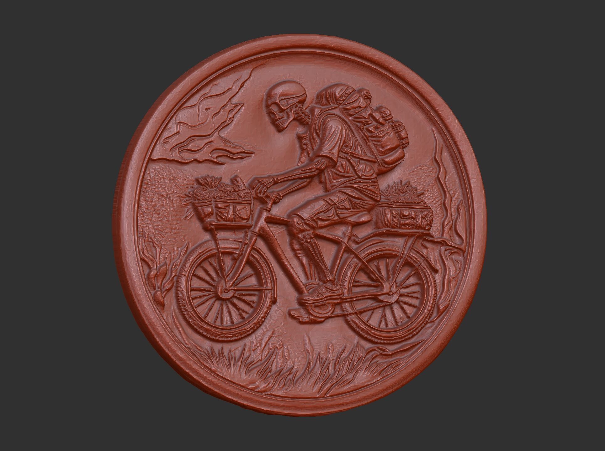 Skeleton Cyclist 3D Model for CNC Bas-Relief and 3D Printing 3D print model_4