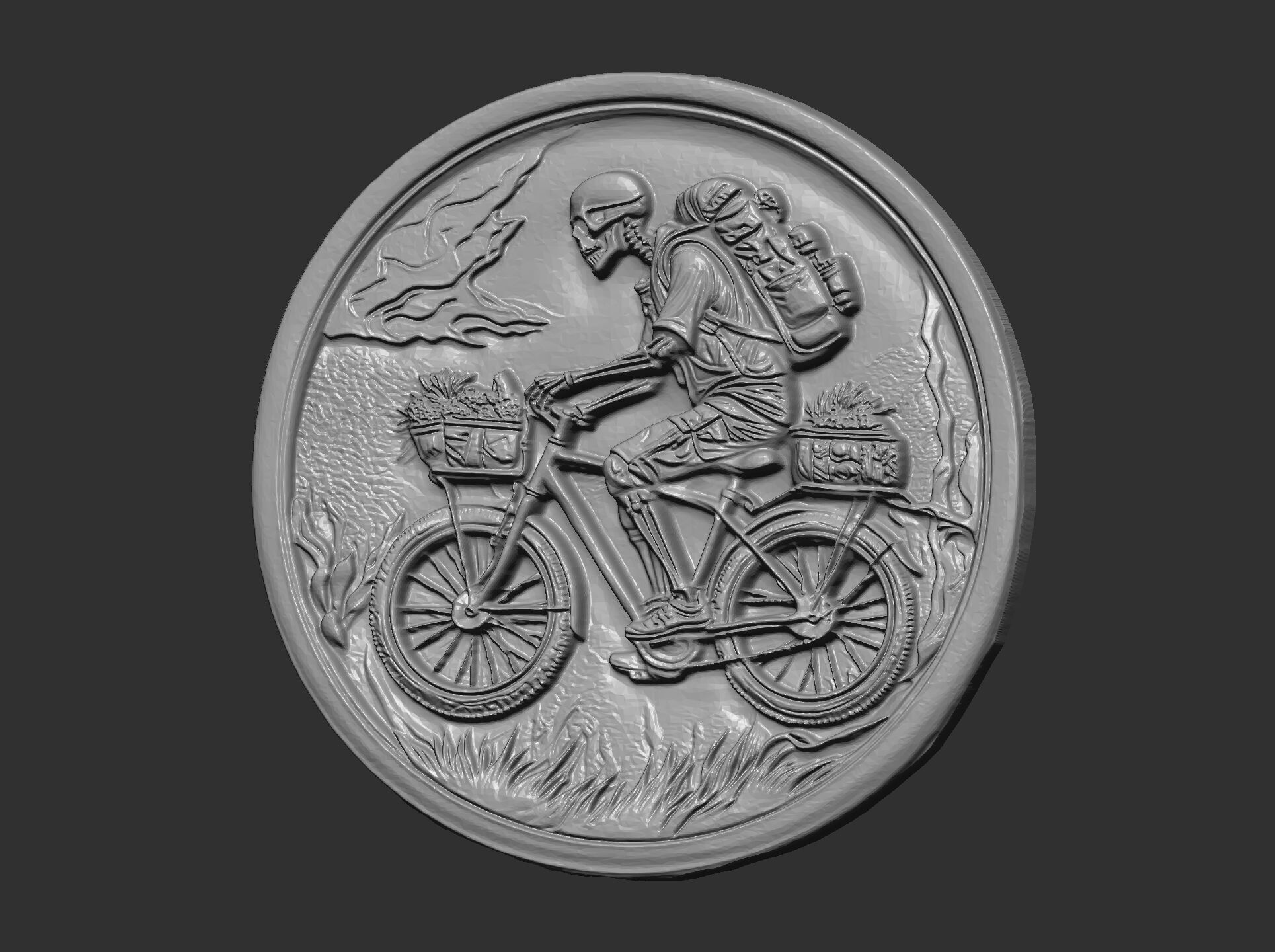 Skeleton Cyclist 3D Model for CNC Bas-Relief and 3D Printing 3D print model_3