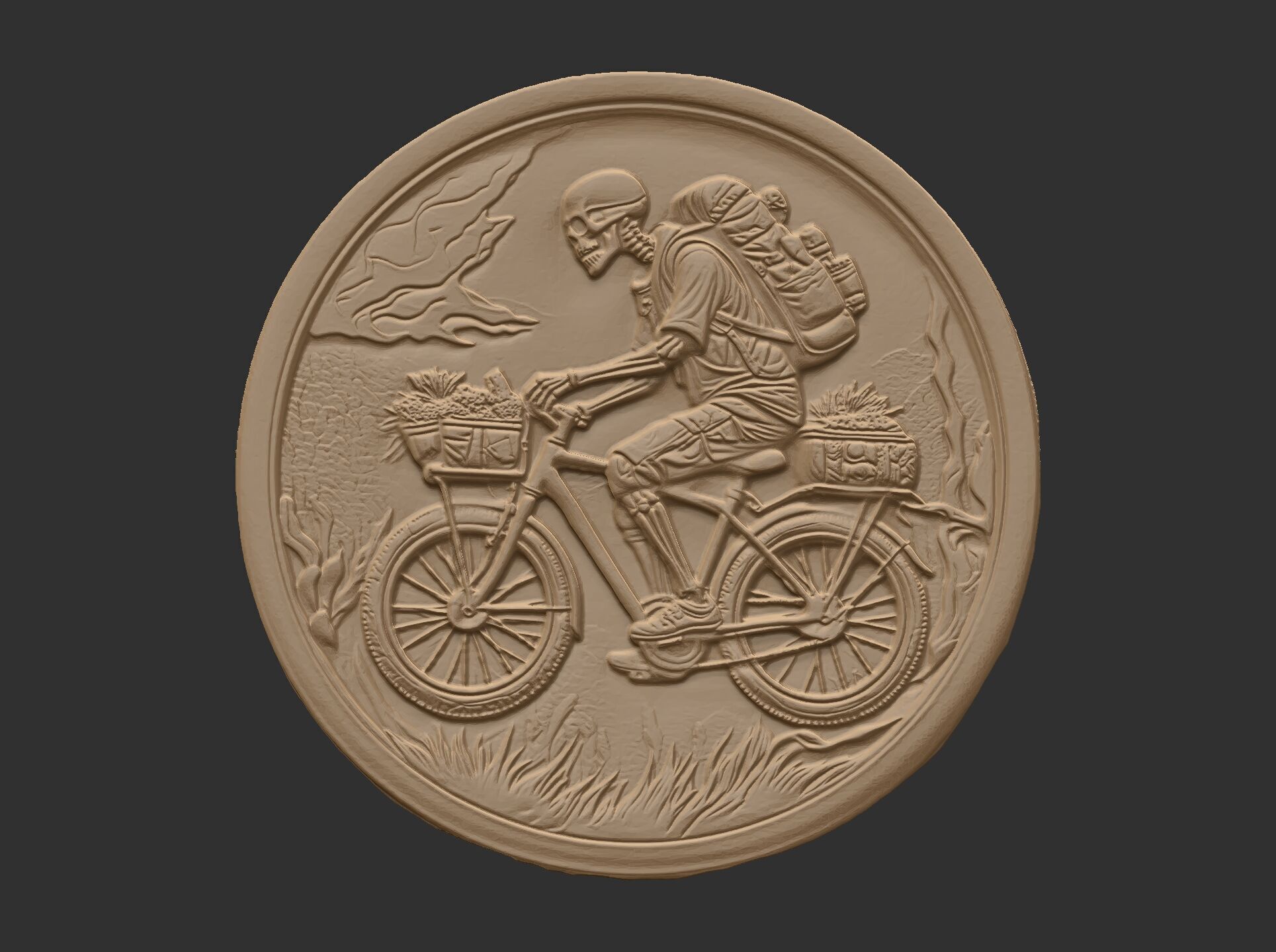 Skeleton Cyclist 3D Model for CNC Bas-Relief and 3D Printing 3D print model_11