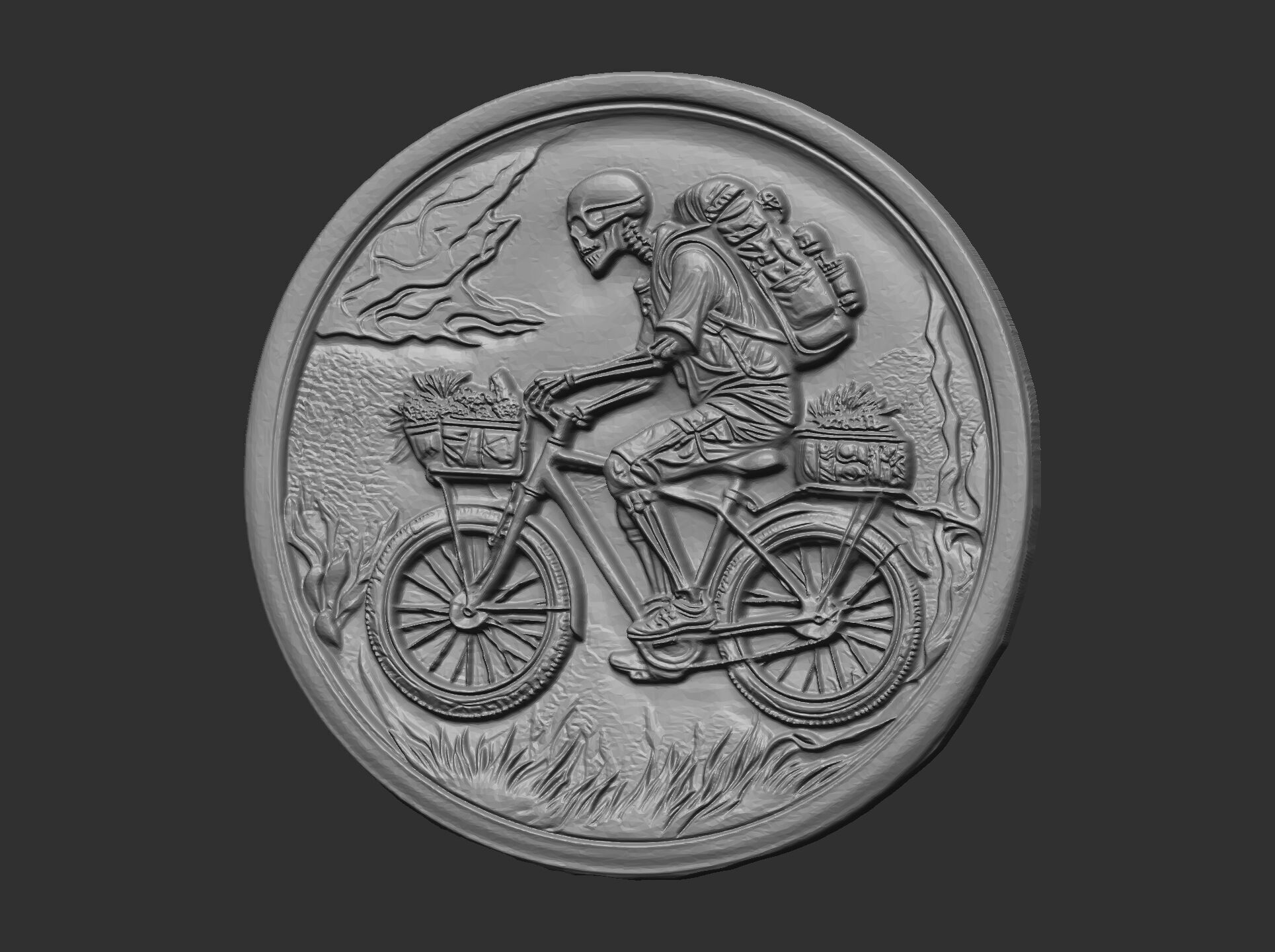 Skeleton Cyclist 3D Model for CNC Bas-Relief and 3D Printing 3D print model_6