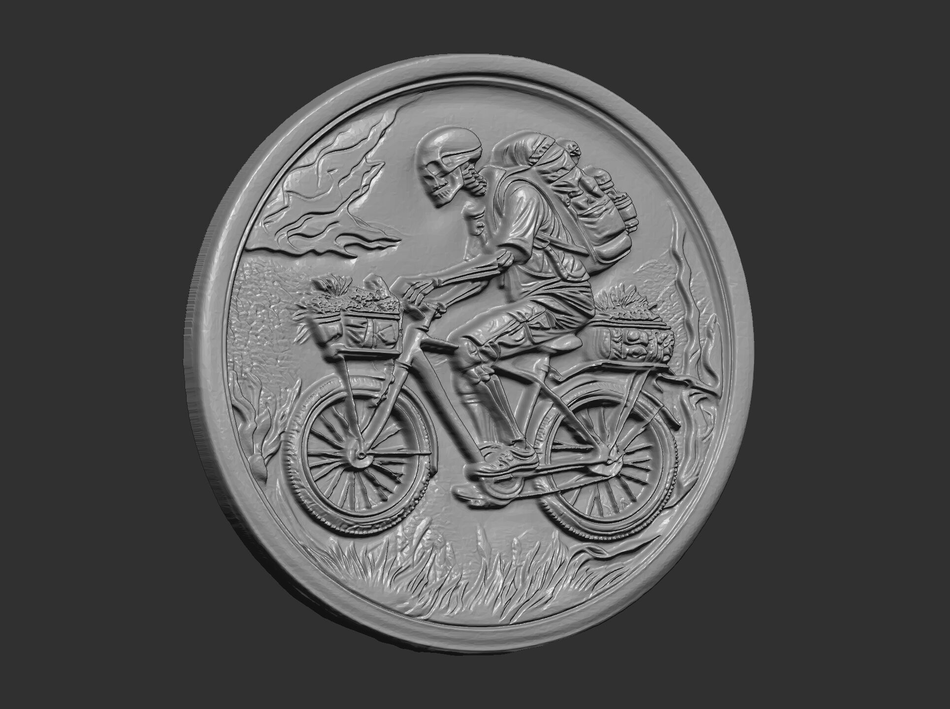 Skeleton Cyclist 3D Model for CNC Bas-Relief and 3D Printing 3D print model_14