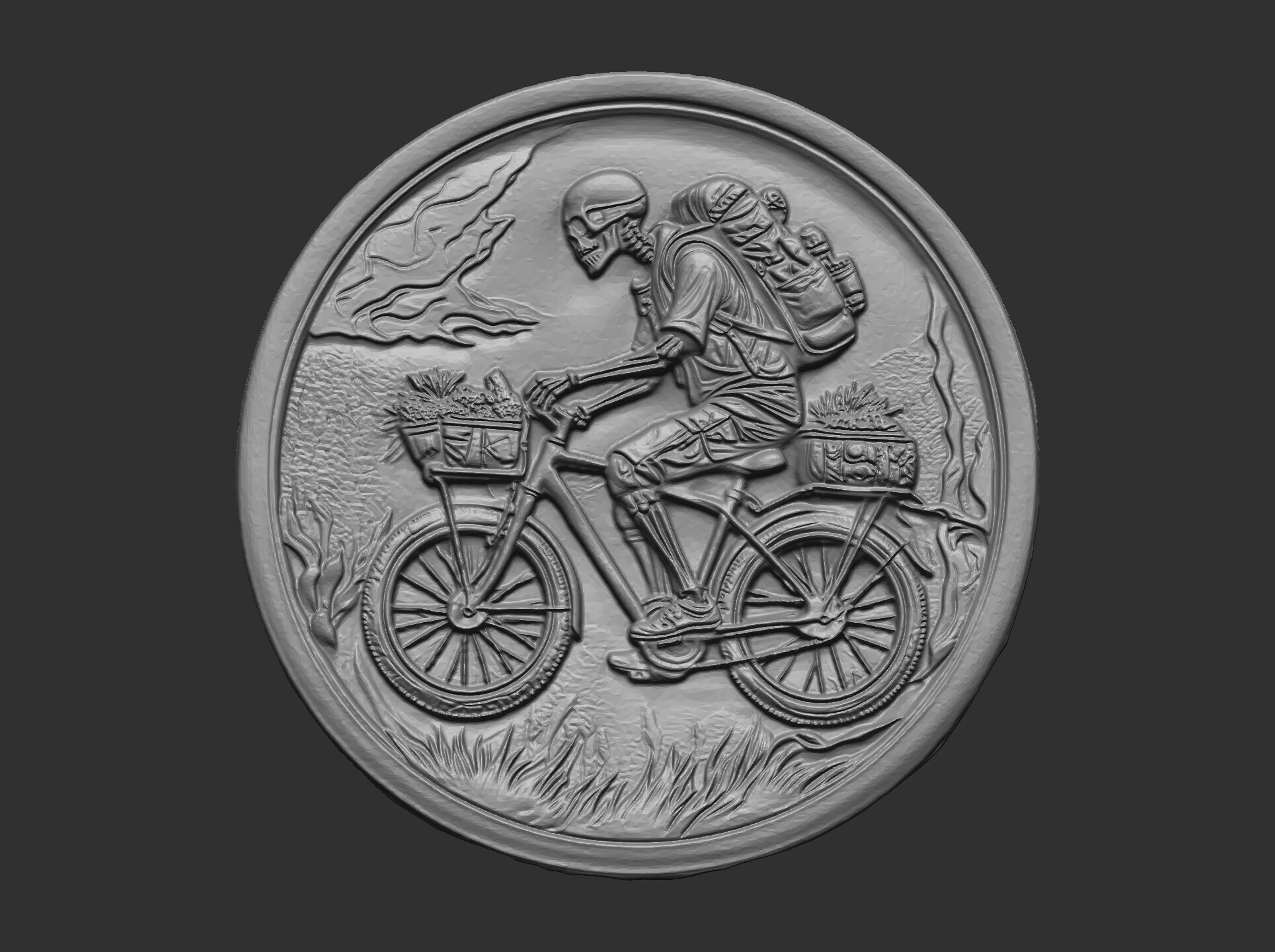 Skeleton Cyclist 3D Model for CNC Bas-Relief and 3D Printing 3D print model_16