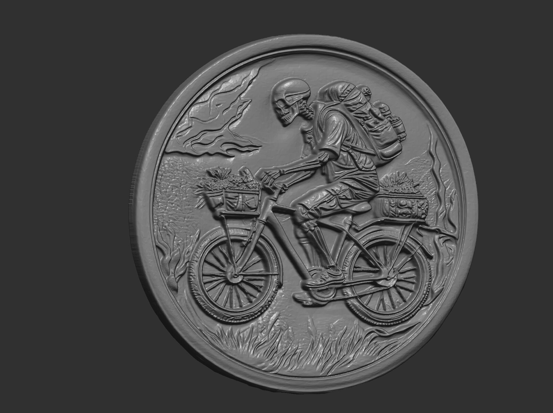 Skeleton Cyclist 3D Model for CNC Bas-Relief and 3D Printing 3D print model_17
