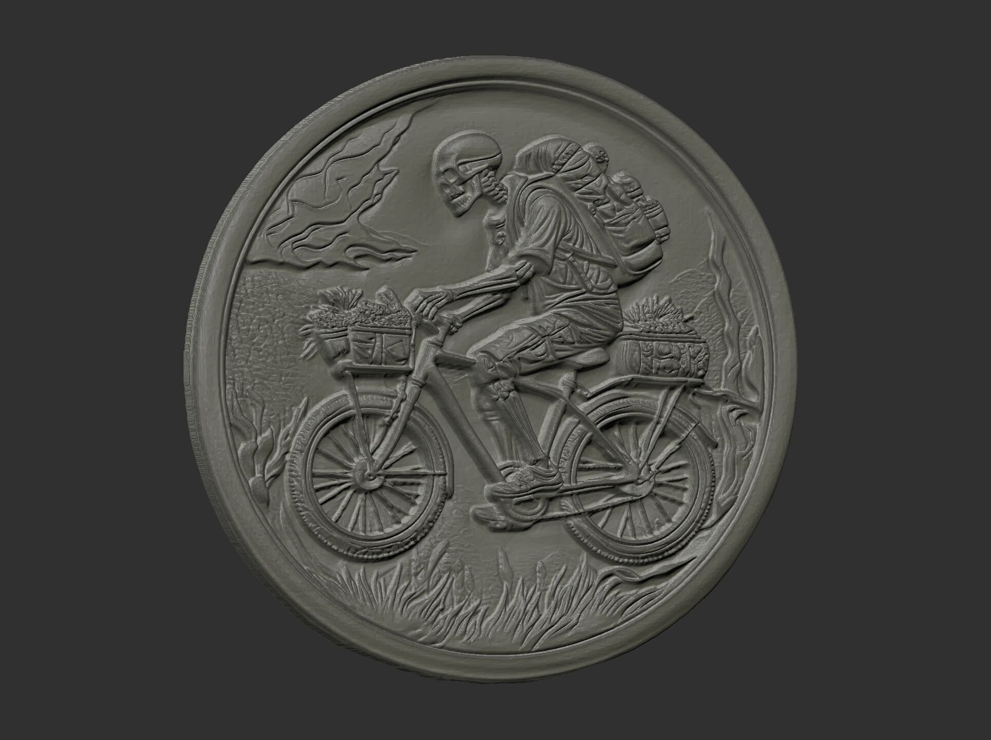 Skeleton Cyclist 3D Model for CNC Bas-Relief and 3D Printing 3D print model_29