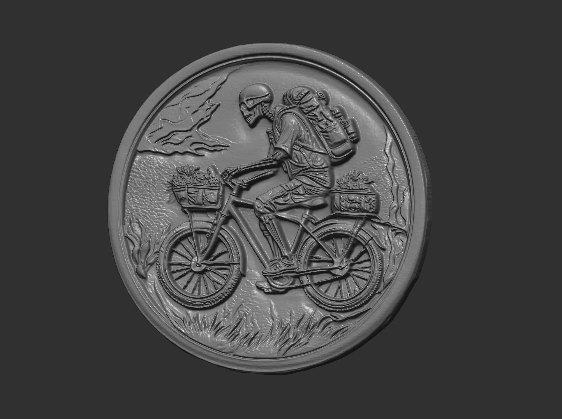 Skeleton Cyclist 3D Model for CNC Bas-Relief and 3D Printing 3D print model_18