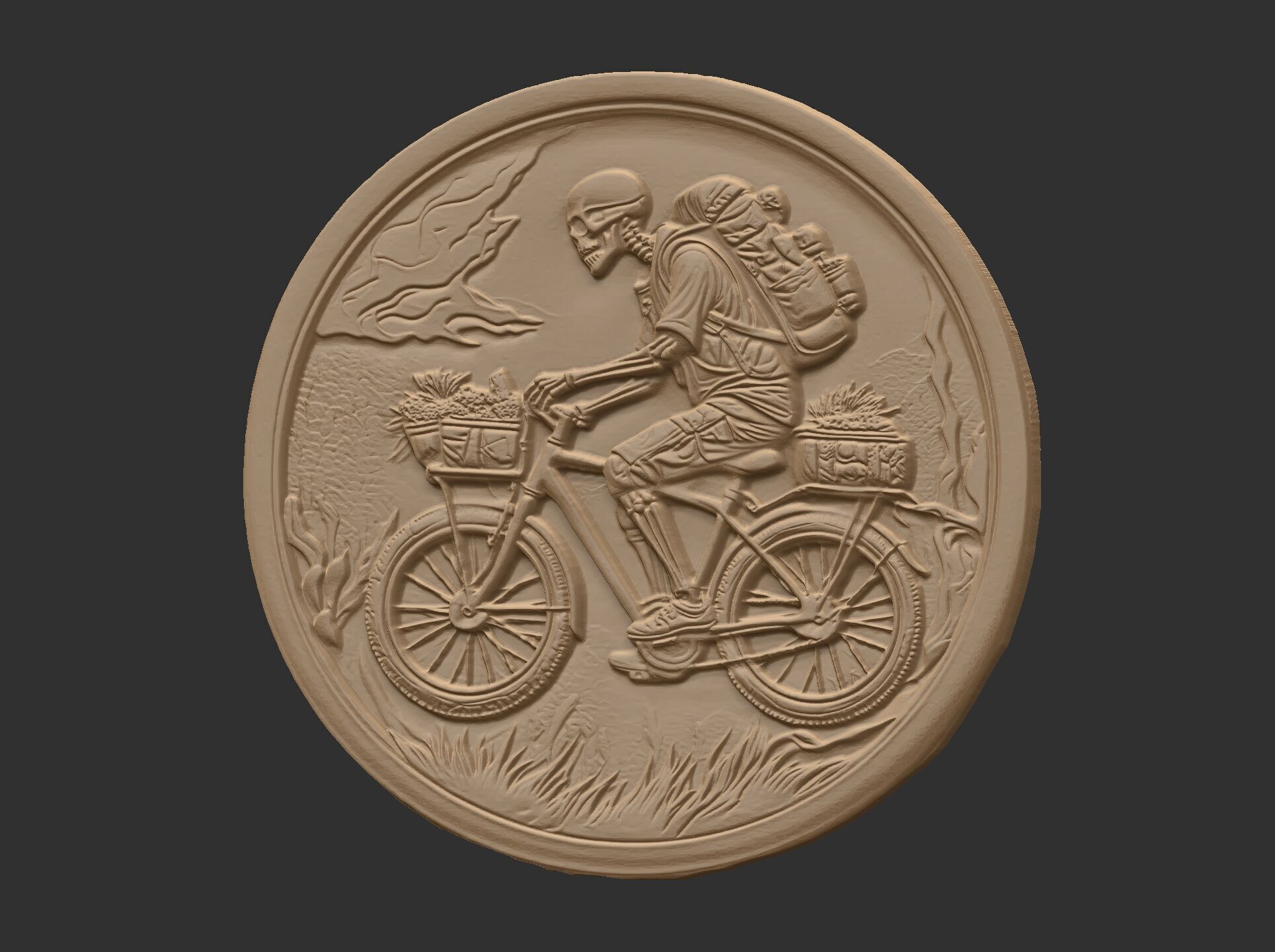 Skeleton Cyclist 3D Model for CNC Bas-Relief and 3D Printing 3D print model_10