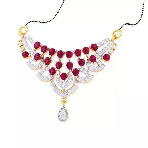 3D Printable Cad jewelry design of Lady diamond Pendant