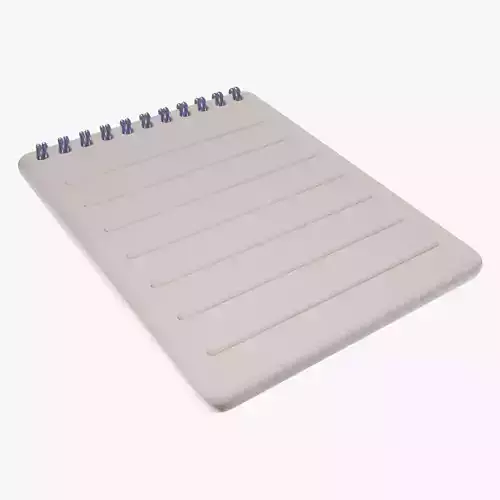 Low-poly style cartoon notepad 3D model