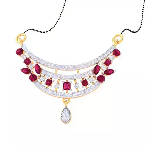 3D Printable Cad jewelry design of Lady diamond Pendant