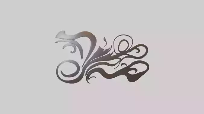 Sculpted metal wall art model