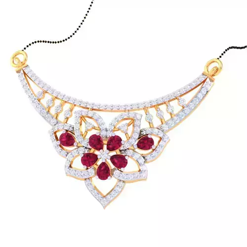 3D Printable Cad jewelry design of Lady diamond Pendant