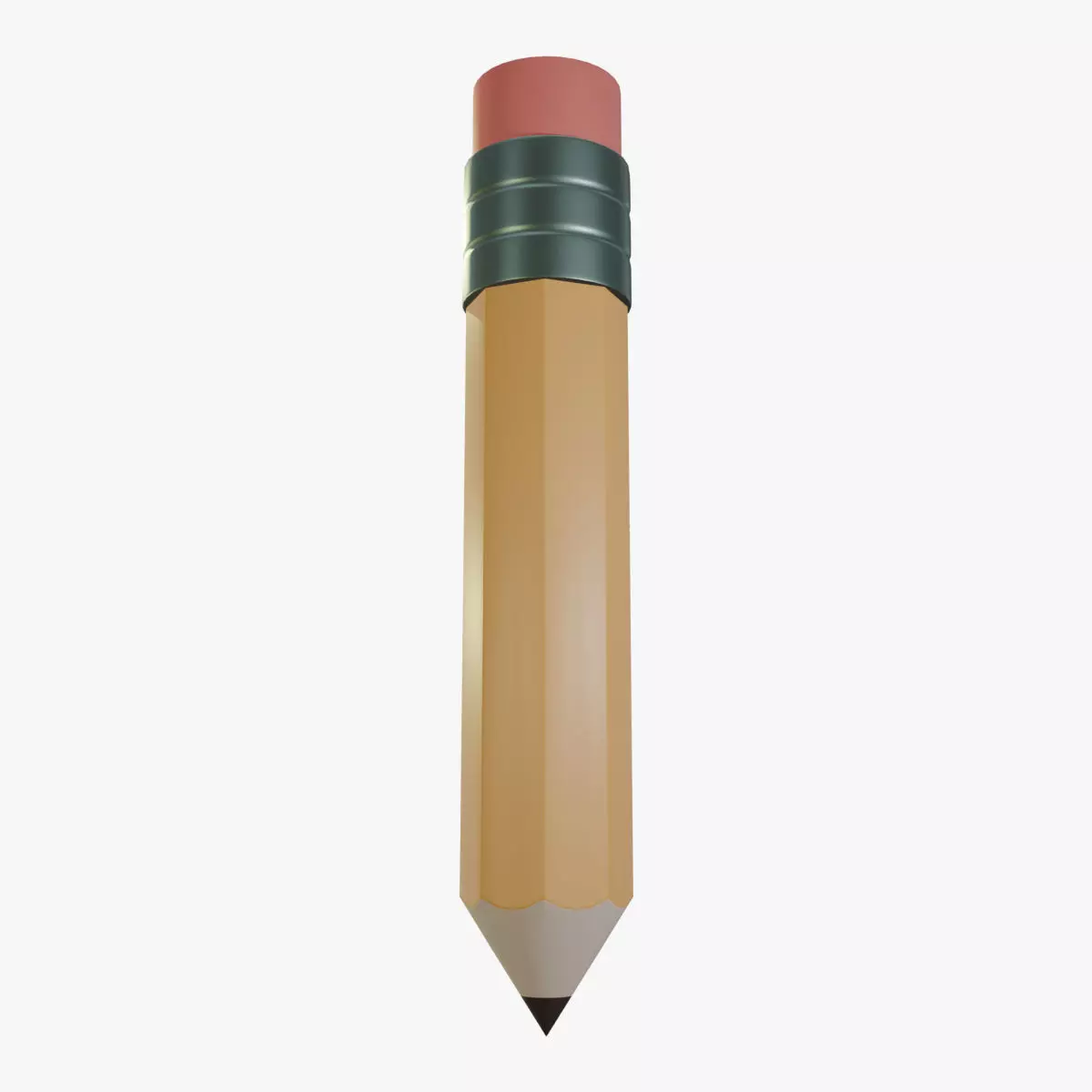 Low-poly style cartoon pencil 3D model_0
