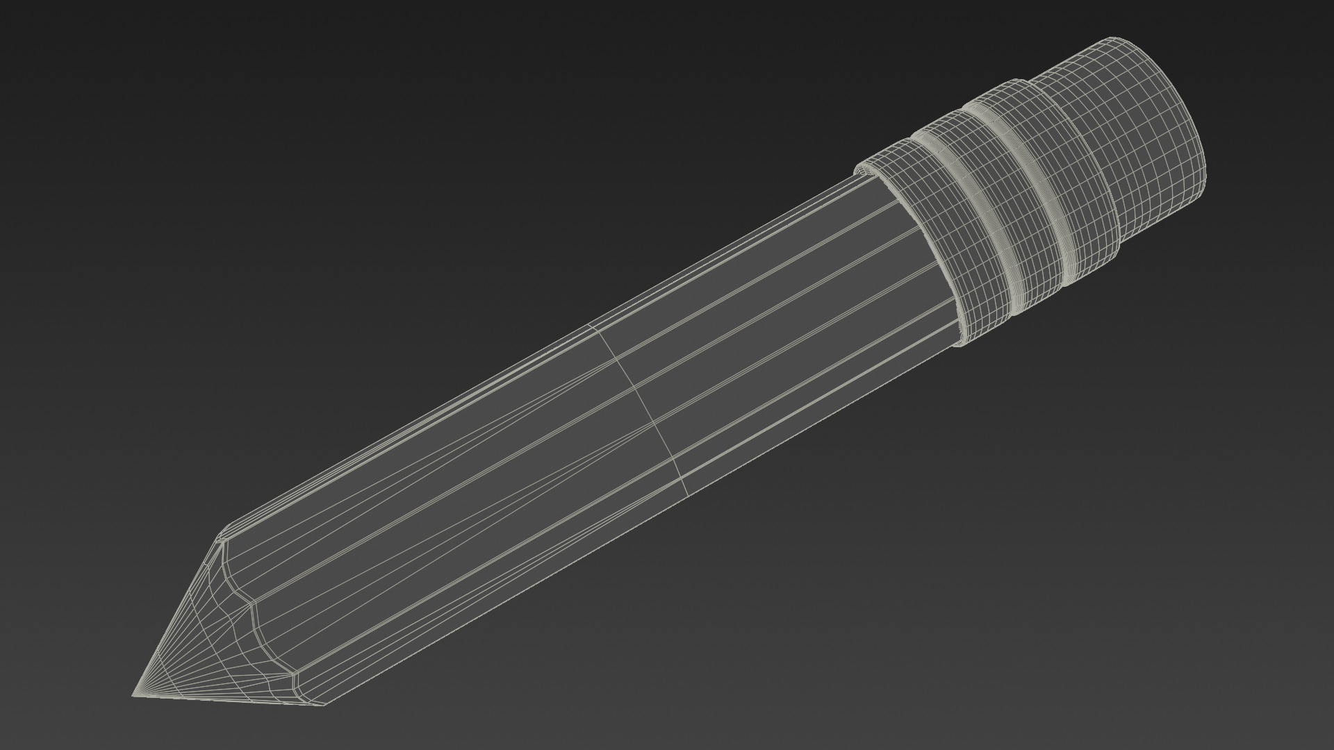 Low-poly style cartoon pencil 3D model_9