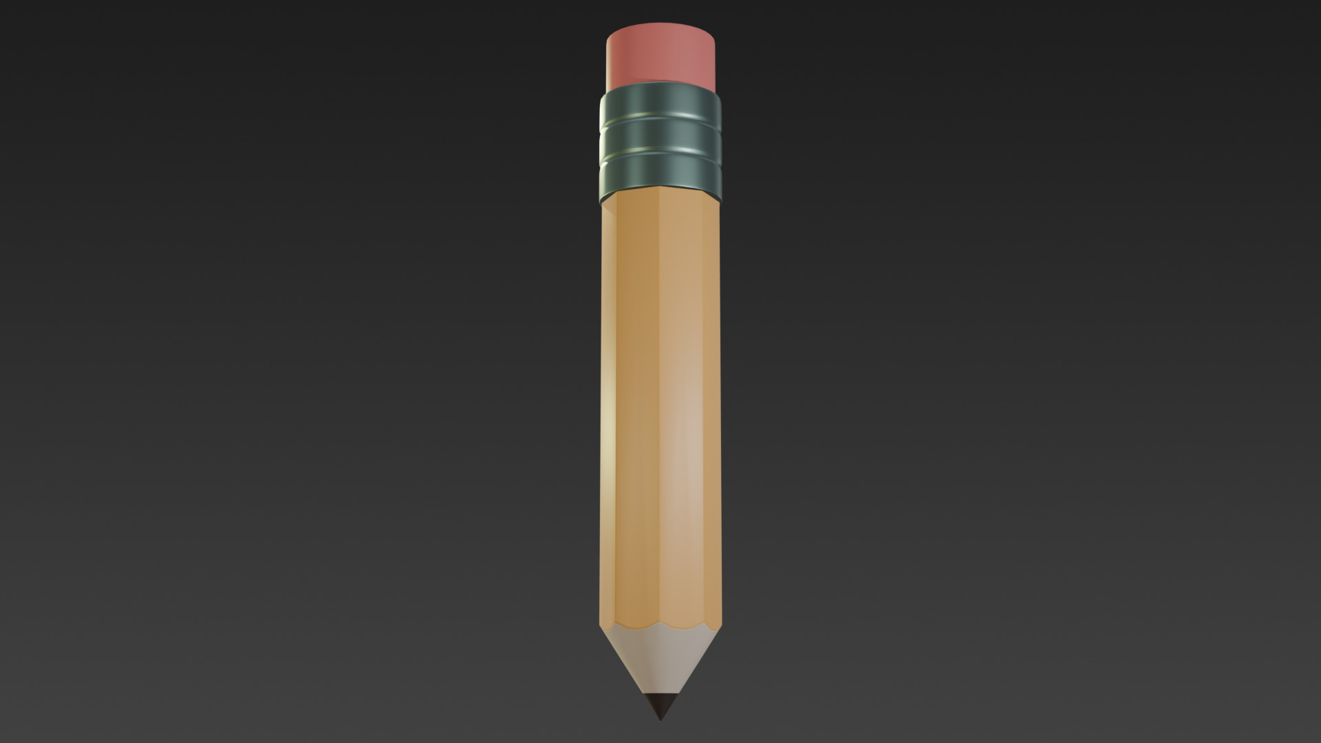 Low-poly style cartoon pencil 3D model_1