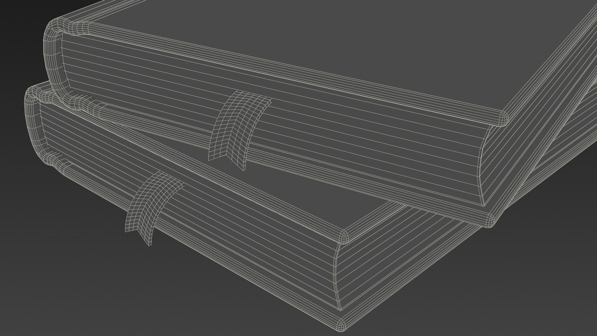 Low-poly style cartoon books 3D model_8