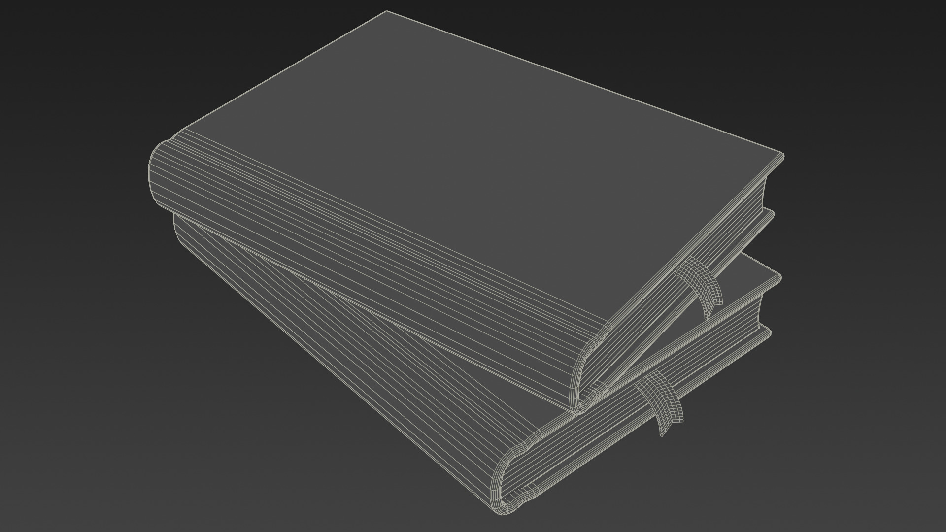 Low-poly style cartoon books 3D model_9