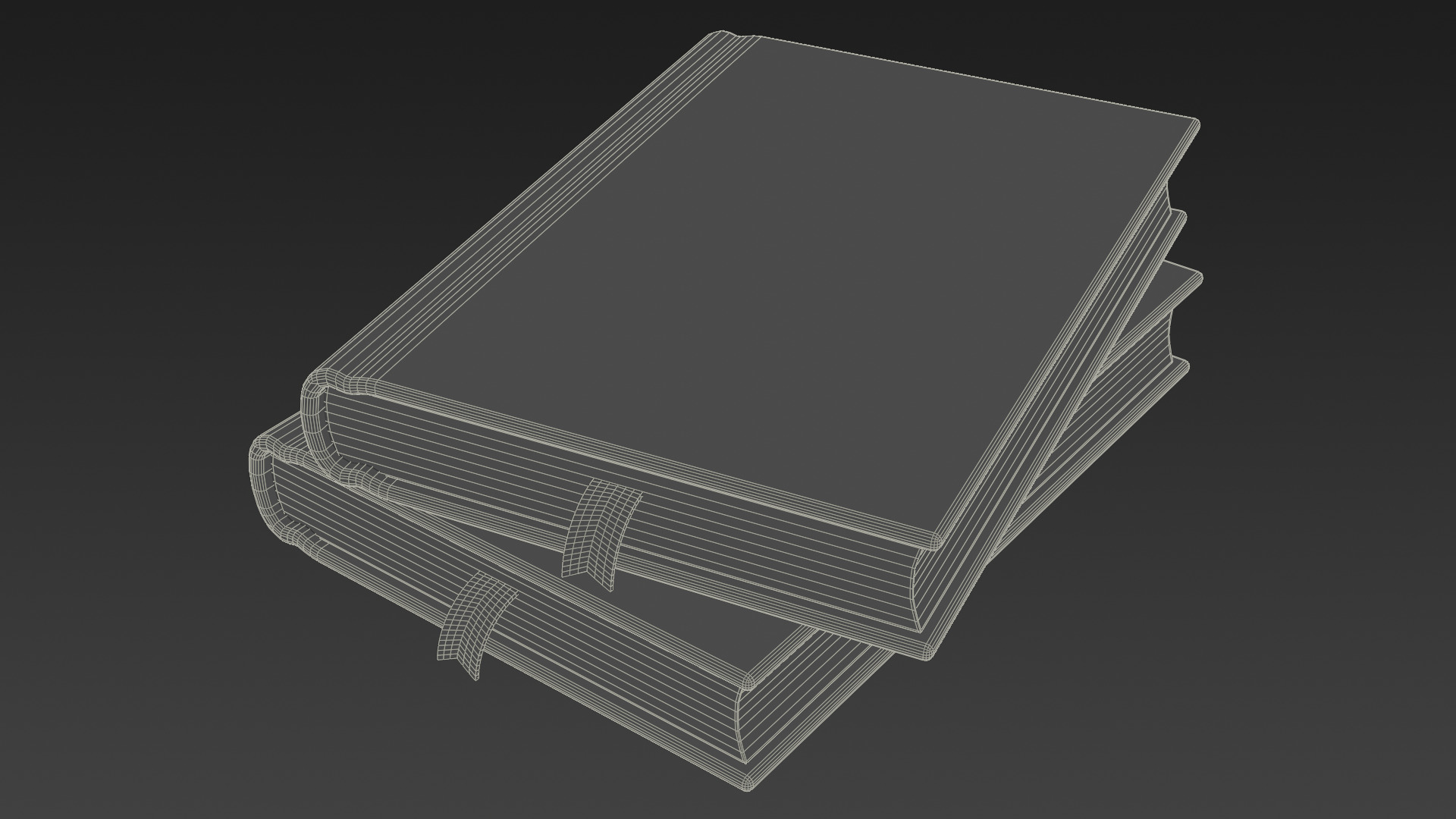 Low-poly style cartoon books 3D model_6