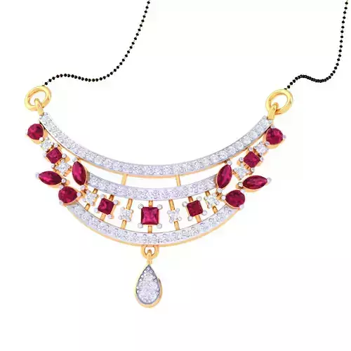 3D Printable Cad jewelry design of Lady diamond Pendant