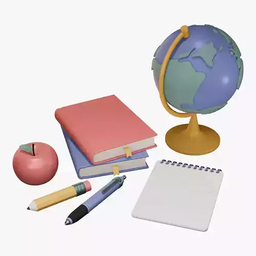 Low-poly style cartoon school teacher pack 3D Model Collection