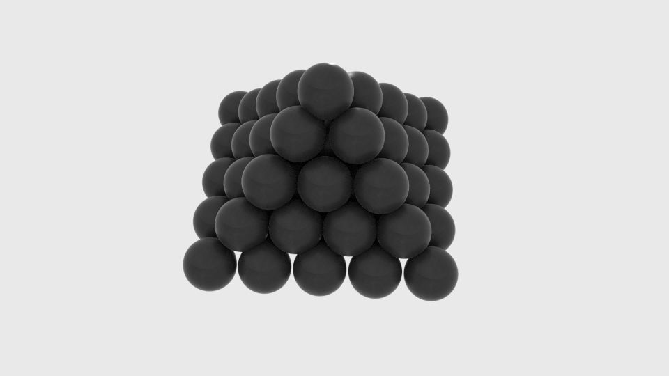 Cannonball pyramid of balls Low-poly 3D model_2